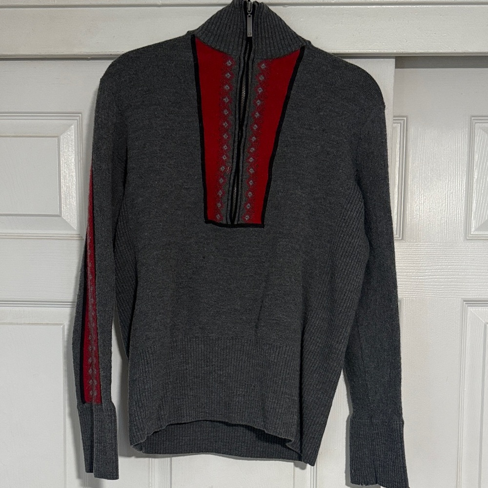 Gray and Red Eddie Bauer Sweater